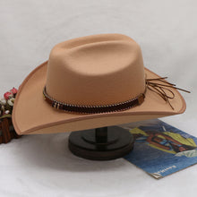 Load image into Gallery viewer, Tied Wide Brim Tweed Hat
