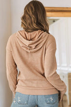 Load image into Gallery viewer, Waffle-Knit Drawstring Kangaroo Pocket Hoodie
