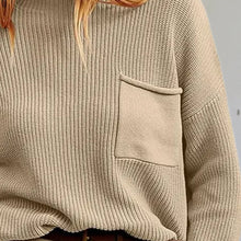 Load image into Gallery viewer, Rib-Knit Dropped Shoulder Sweater
