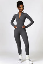 Load image into Gallery viewer, Half Zip Long Sleeve Active Jumpsuit
