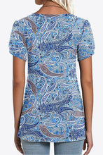 Load image into Gallery viewer, Printed Petal Sleeve V-Neck Blouse
