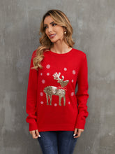 Load image into Gallery viewer, Sequin Reindeer Graphic Sweater
