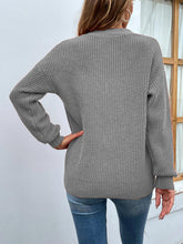 Load image into Gallery viewer, Cutout V-Neck Rib-Knit Sweater
