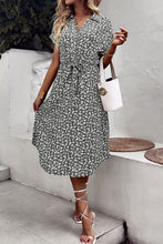 Load image into Gallery viewer, Floral Johnny Collar Short Sleeve Midi Dress
