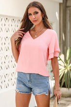 Load image into Gallery viewer, V-Neck Layered Half Sleeve Blouse
