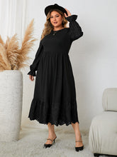 Load image into Gallery viewer, Plus Size Flounce Sleeve Lace Detail Dress
