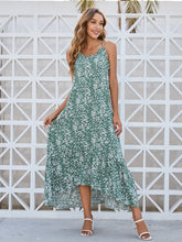 Load image into Gallery viewer, Ditsy Floral Scoop Neck Midi Cami Dress
