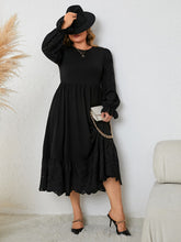 Load image into Gallery viewer, Plus Size Flounce Sleeve Lace Detail Dress
