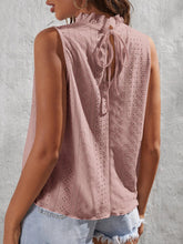 Load image into Gallery viewer, Tied Eyelet Mock Neck Tank
