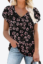 Load image into Gallery viewer, Printed Petal Sleeve V-Neck Blouse
