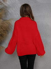Load image into Gallery viewer, Half Zip Dropped Shoulder Sweater

