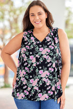 Load image into Gallery viewer, Plus Size Floral Tie Neck Tank
