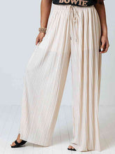 Load image into Gallery viewer, Drawstring Pleated Wide Leg Pants
