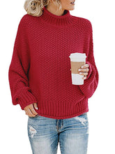 Load image into Gallery viewer, Turtleneck Dropped Shoulder Sweater
