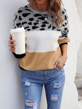 Load image into Gallery viewer, Color Block Round Neck Sweater
