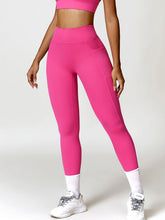 Load image into Gallery viewer, Ruched Pocketed High Waist Active Leggings
