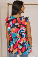 Load image into Gallery viewer, Printed Flutter Sleeve Peplum Tank
