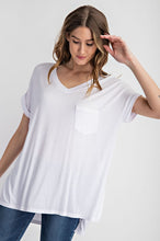 Load image into Gallery viewer, V NECK BASIC HIGH-LOW HEM TOP
