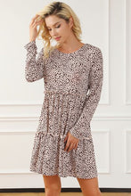 Load image into Gallery viewer, Frill Printed Round Neck Dress
