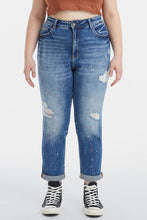 Load image into Gallery viewer, BAYEAS Full Size High Waist Distressed Paint Splatter Pattern Jeans
