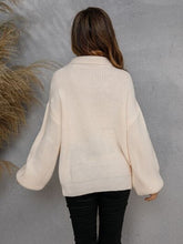 Load image into Gallery viewer, Half Zip Dropped Shoulder Sweater
