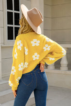 Load image into Gallery viewer, Floral Open Front Fuzzy Cardigan
