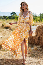 Load image into Gallery viewer, Printed Half Sleeve Top and Slit Skirt Set
