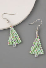 Load image into Gallery viewer, Beaded Christmas Tree Earrings
