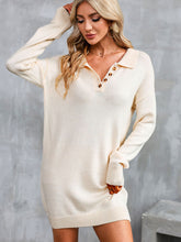 Load image into Gallery viewer, Buttoned Long Sleeve Sweater Dress
