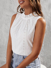 Load image into Gallery viewer, Tied Eyelet Mock Neck Tank
