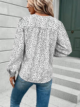 Load image into Gallery viewer, Printed Notched Long Sleeve Blouse
