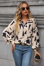 Load image into Gallery viewer, Printed Johnny Collar Blouse
