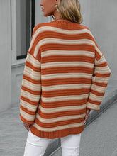 Load image into Gallery viewer, Striped Dropped Shoulder Sweater
