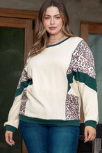 Load image into Gallery viewer, Plus Size Leopard Waffle-Knit Long Sleeve T-Shirt
