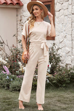 Load image into Gallery viewer, Full Size Tie Waist Straight Leg Jumpsuit
