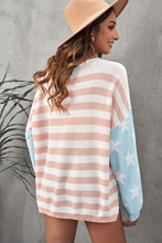 Load image into Gallery viewer, US Flag Side Slit Drop Shoulder Knit Pullover
