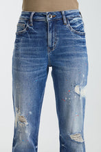 Load image into Gallery viewer, BAYEAS Full Size High Waist Distressed Paint Splatter Pattern Jeans
