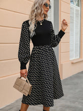 Load image into Gallery viewer, Printed Round Neck Long Sleeve Dress
