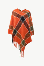 Load image into Gallery viewer, Plaid Fringe Detail Poncho
