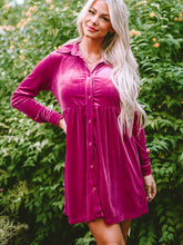 Load image into Gallery viewer, Collared Neck Buttoned Mini Dress
