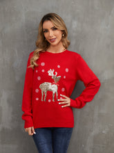 Load image into Gallery viewer, Sequin Reindeer Graphic Sweater
