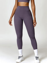 Load image into Gallery viewer, Ruched Pocketed High Waist Active Leggings
