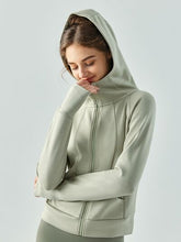 Load image into Gallery viewer, Zip Up Hooded Active Outerwear
