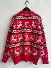 Load image into Gallery viewer, Christmas Element Dropped Shoulder  Sweater
