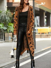 Load image into Gallery viewer, Leopard Hooded Cardigan with Pockets
