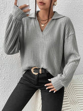 Load image into Gallery viewer, Johnny Collar Ribbed Top
