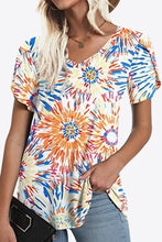 Load image into Gallery viewer, Printed Petal Sleeve V-Neck Blouse
