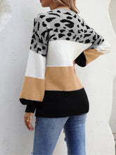 Load image into Gallery viewer, Color Block Round Neck Sweater
