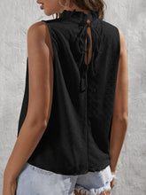 Load image into Gallery viewer, Tied Eyelet Mock Neck Tank
