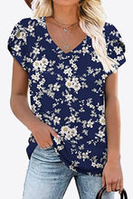 Load image into Gallery viewer, Printed Petal Sleeve V-Neck Blouse
